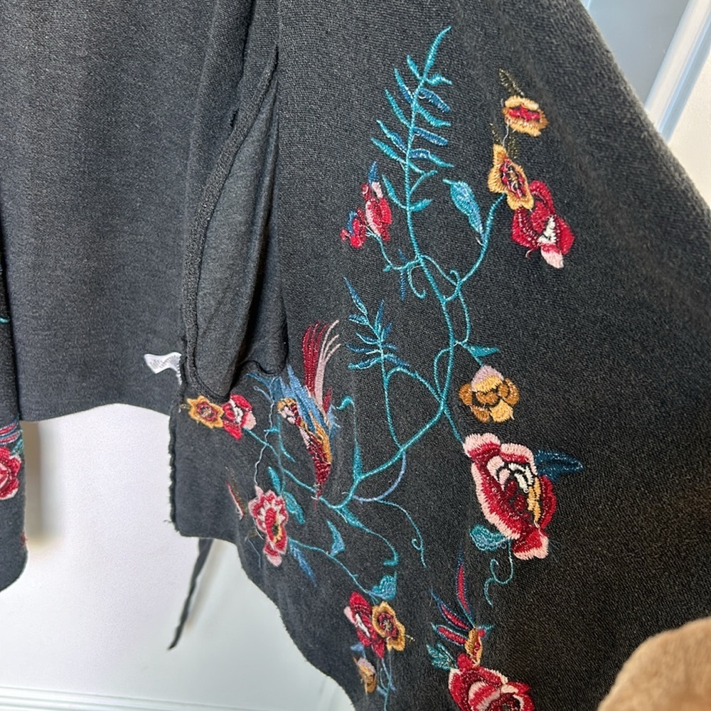 Johnny Was Dark Gray Cardigan with Colorful Embroidery - Picture 12 of 16
